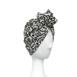 Black and White Patterned Vintage Style Head Turban 