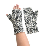 White and black soft cosy warm texting gloves