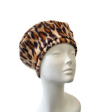 Leopard Print Soft Cozy Fleece Beret Hat