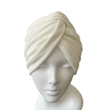 White Soft Jersey Twist Head Wrap