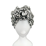 Floral Lace Print Knotted Turban Head Wrap