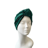 Green Crushed Velvet Hair Turban Head Wrap