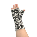 White and black soft cosy warm texting gloves