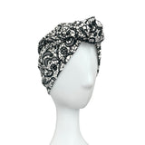 Floral Lace Print Knotted Turban Head Wrap