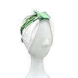 Summer Leaf Print Turban Head Wrap