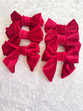 Handmade Red Velvet Christmas Tree Bows A Set of 6