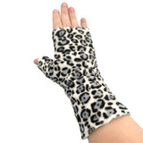 White and black soft cosy warm texting gloves