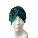 Green Crushed Velvet Turban Twist