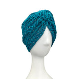 Teal Blue Lace Turban Hat Head Wrap Head Covering