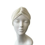 Off White Soft Jersey Turban Twist Headband