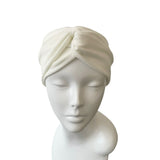 Off White Soft Jersey Turban Twist Headband