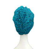 Teal Blue Lace Turban Hat Head Wrap Head Covering