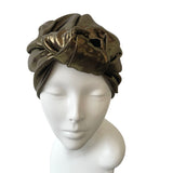 Metallic Gold Knotted Turban Hat