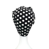 Vintage Style Black Polka Dot Print Turban 