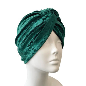 Green Crushed Velvet Turban Twist