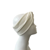 Off White Soft Jersey Turban Twist Headband