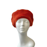 Rust Orange Fleece Beret for Women