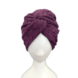 Purple Summer Lace Head Wrap Turbante