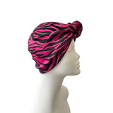 Soft Front Knot Zebra Hair Turban Hat