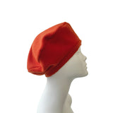 Rust Orange Fleece Beret for Women