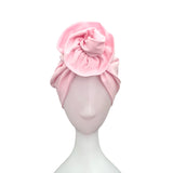 Light Pink Rosette Turban Head Wrap for Women 