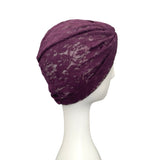 Purple Summer Lace Head Wrap Turbante