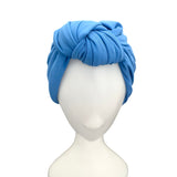 Blue Prettied Adult Hair Turban Head Wrap