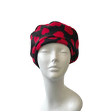 Valentines Day Heart Fleece Beret Hat