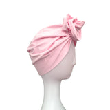 Light Pink Rosette Turban Head Wrap for Women 