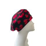 Valentines Day Heart Fleece Beret Hat