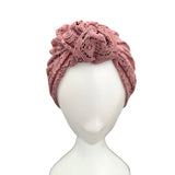 Dusky Pink Thin Knotted Lace Turban