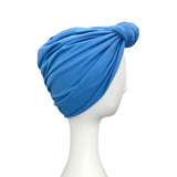 Blue Prettied Adult Hair Turban Head Wrap