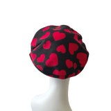 Valentines Day Heart Fleece Beret Hat