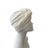 Ivory White Velour Turban Twist Winter Wedding Hat