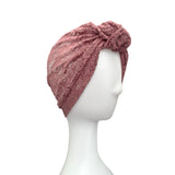 Dusky Pink Thin Knotted Lace Turban