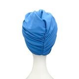 Blue Prettied Adult Hair Turban Head Wrap