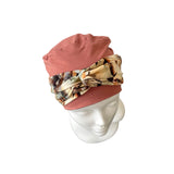 Pastel Rust Soft Seamless Bamboo Turban Beanie Hat with Detachable Headband