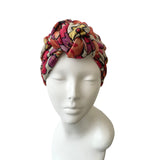 70s Flower Print Turban Head Wrap for Women