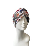 White Thick Metallic Flower Turban 