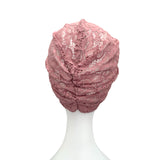 Dusky Pink Thin Knotted Lace Turban