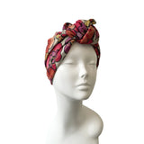 70s Flower Print Turban Head Wrap for Women