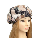 Dog Print Vintage Style Fashion Fleece Beret