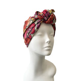 70s Flower Print Turban Head Wrap for Women