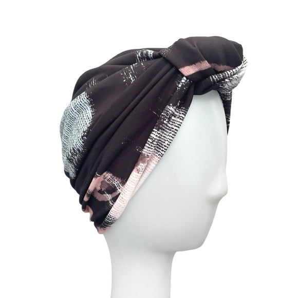 Black Stylish Fashion Turban Hat 