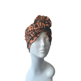 Rust Orange Women's Leopard Hair Turban