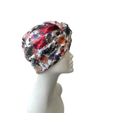 White Thick Metallic Flower Turban 