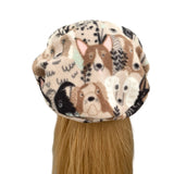 Dog Print Vintage Style Fashion Fleece Beret