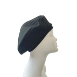 Black Warm Rib Knit Beret Hat for Ladies