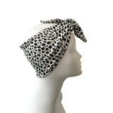 Wide White Spotted Jersey Head Wrap