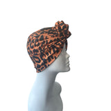 Rust Orange Women's Leopard Hair Turban